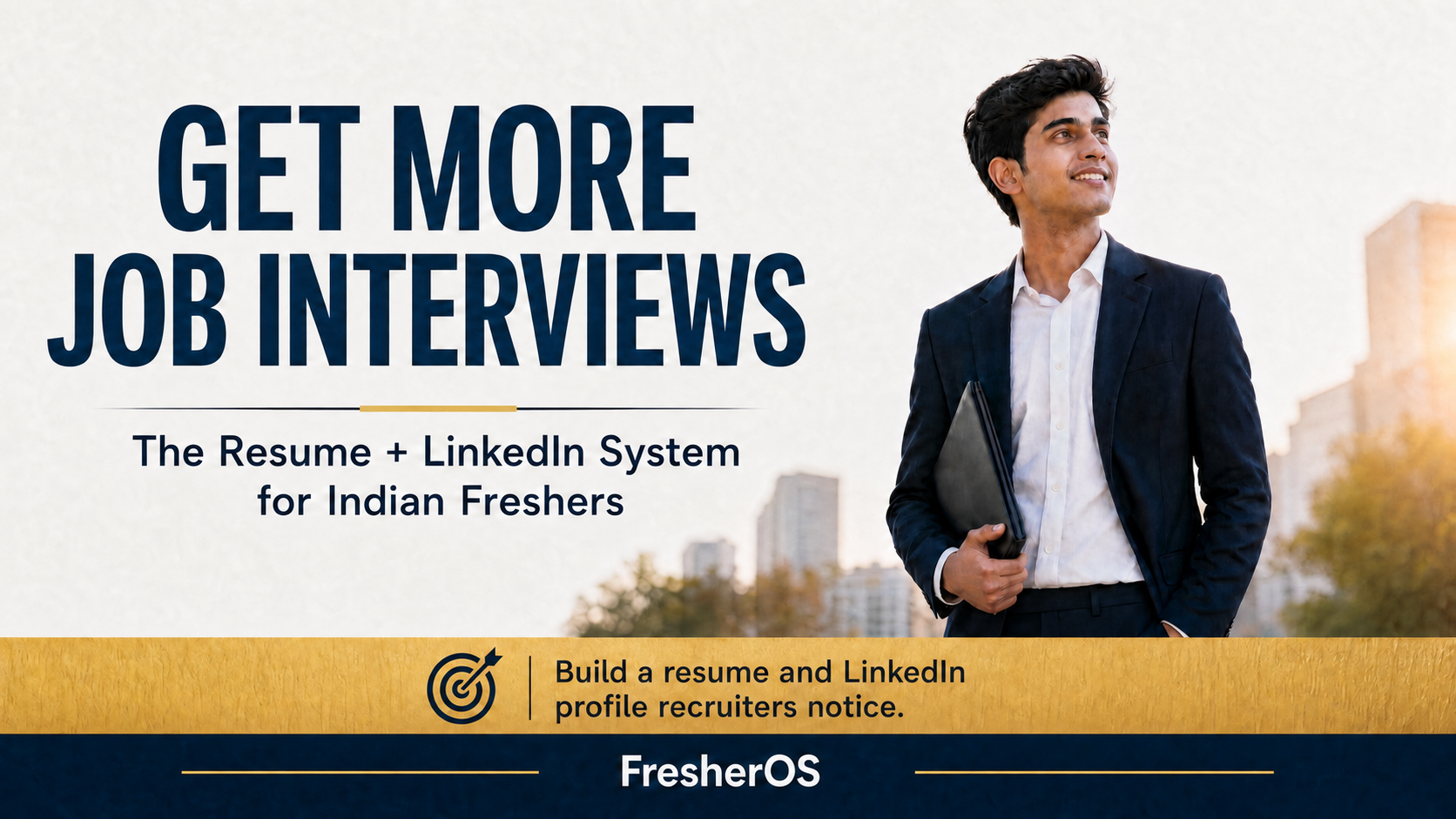 Get more job interviews. The Resume + LinkedIn System for Indian Freshers. Build a resume and LinkedIn profile recruiters notice. FresherOS.
